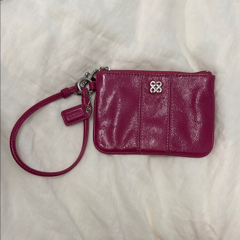 Coach Pink Leather Wristlet